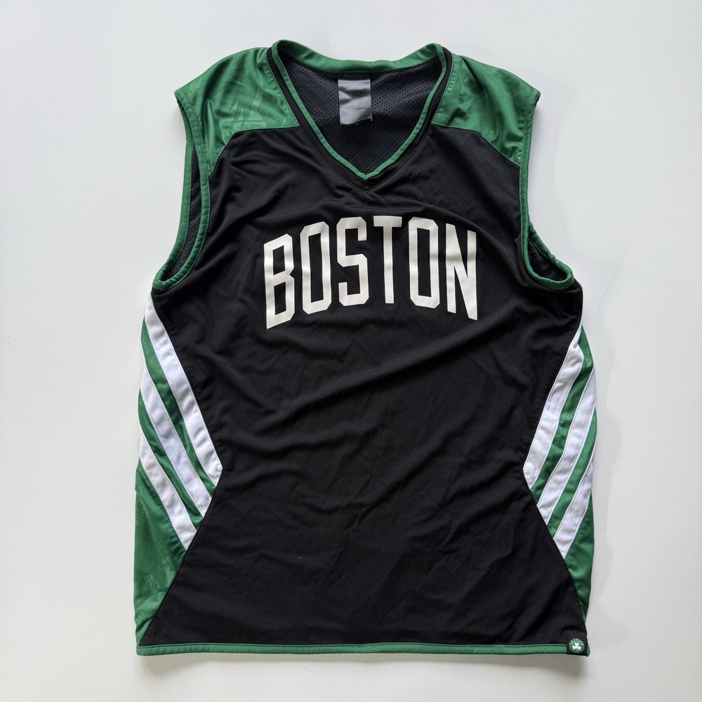 Boston Celtics Adidas Sleeveless V-Neck Mesh Lined Jersey Mens Small Basketball